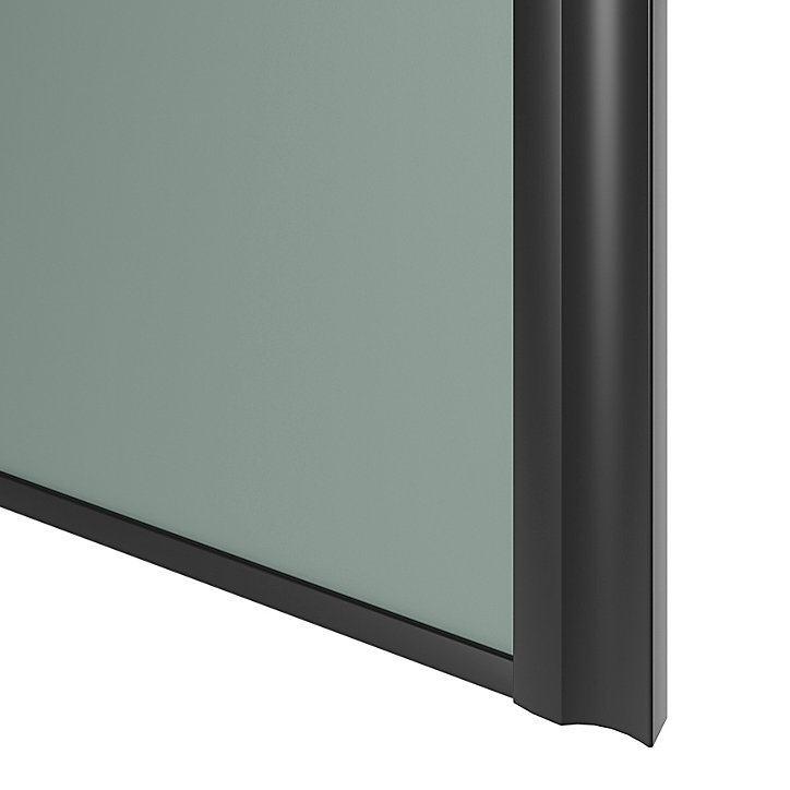 Porte de placard coulissante atelier vert de gris profil noir GoodHome Arius H. 248,5 x L. 61.2 cm + amortisseurs