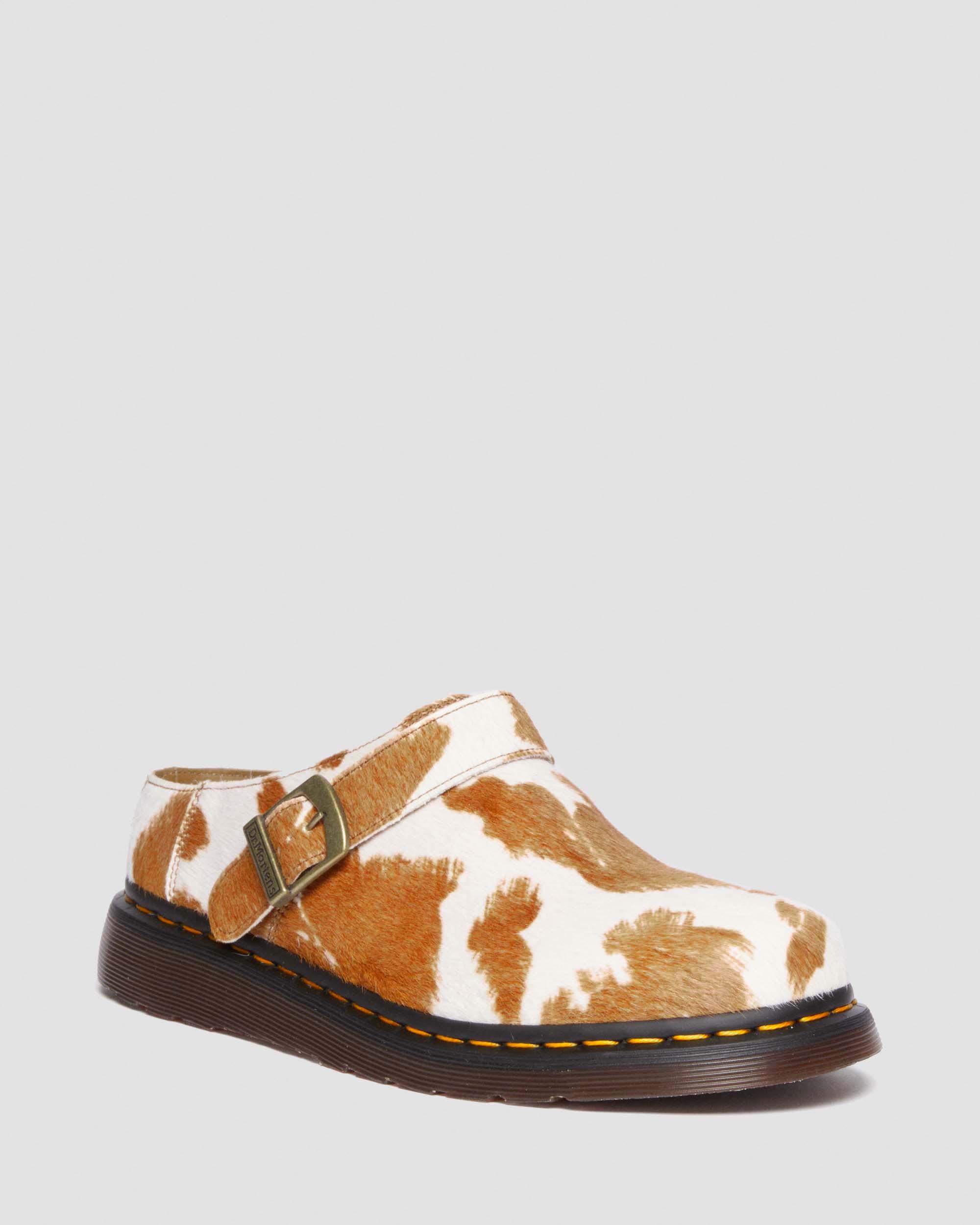 Isham Hair-On Cow Print Slingback Mules