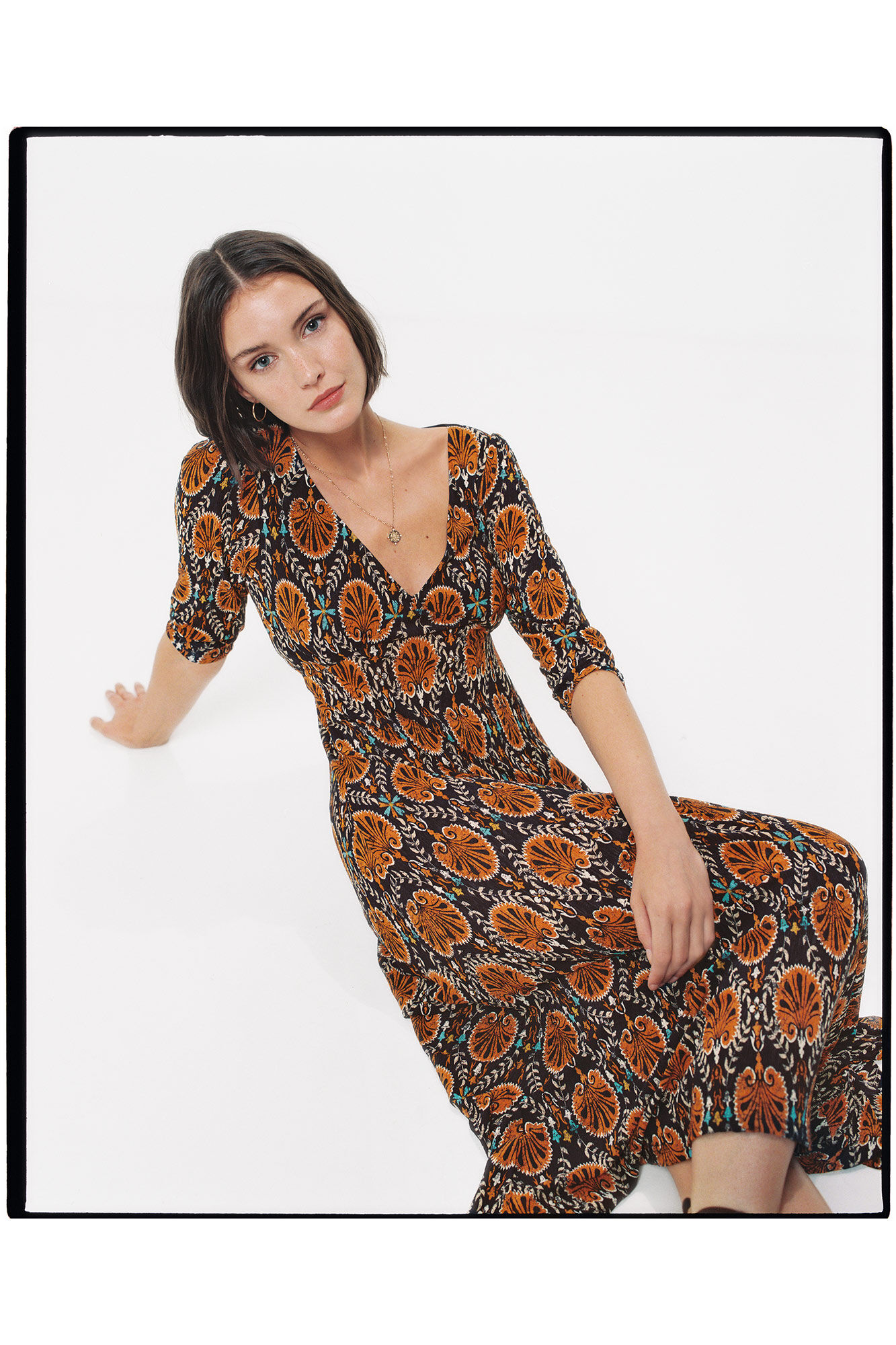 Vestido midi estampado