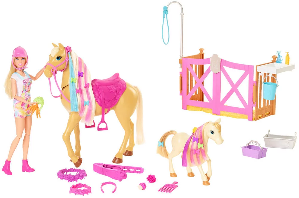 BARBIE COFFRET TOILETTAGE DES CHEVAUX