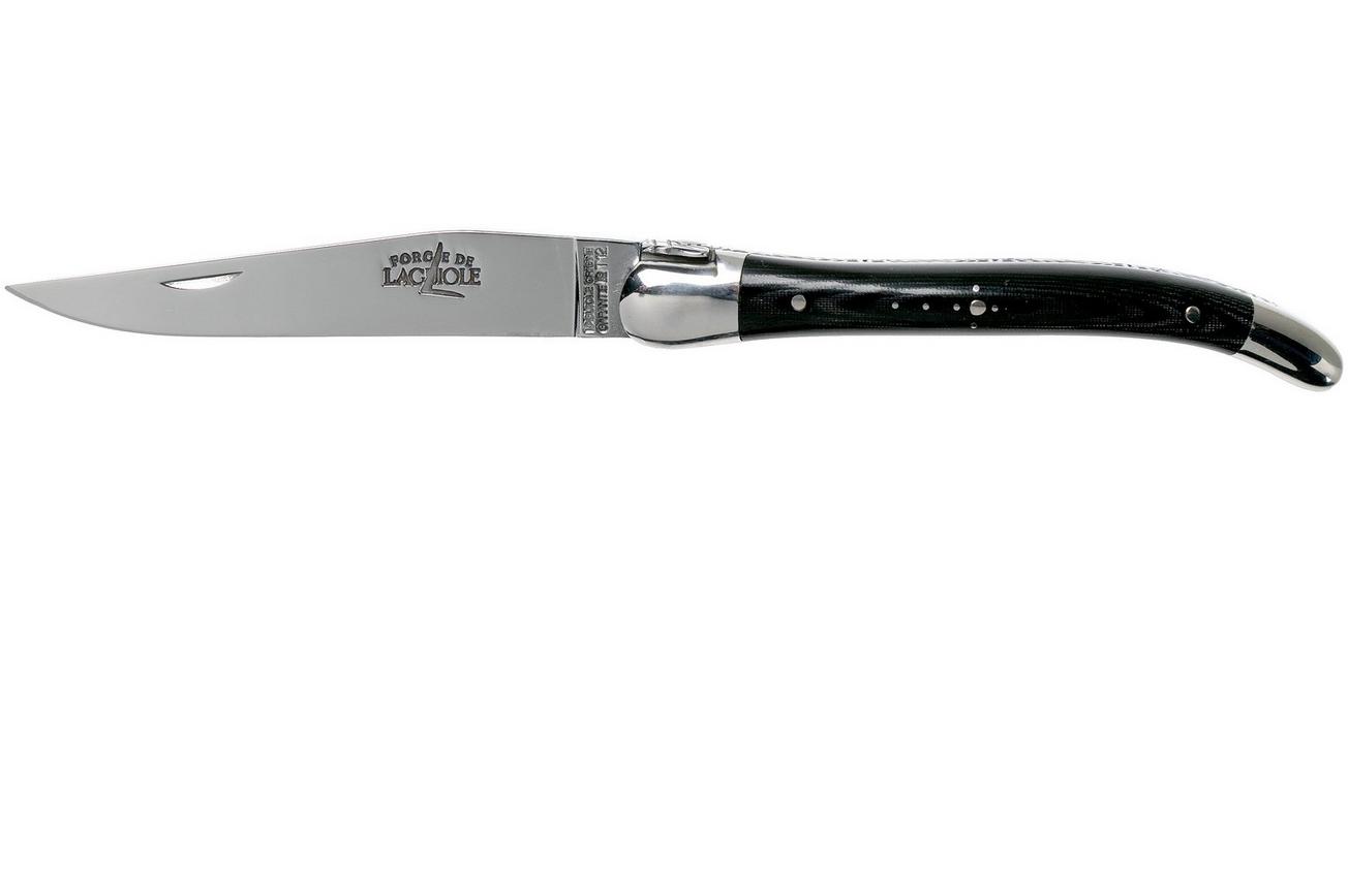 Forge de Laguiole 129INTCNOIBRI 9cm, zwart micarta, laguiolemes