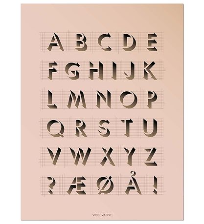 Vissevasse Poster - 50x70 - ABC - Rosa