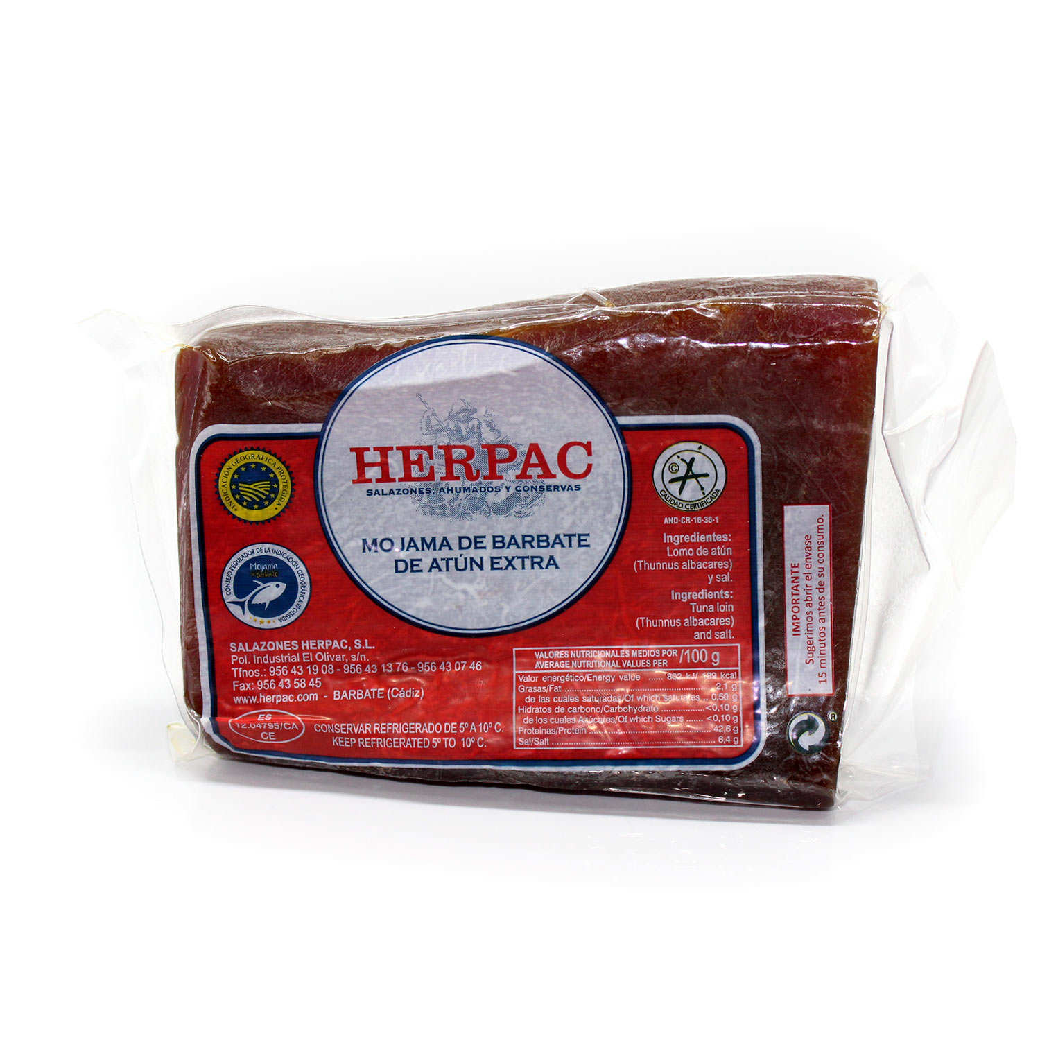 Mojama de thon - Salaison de filet de thon - Herpac