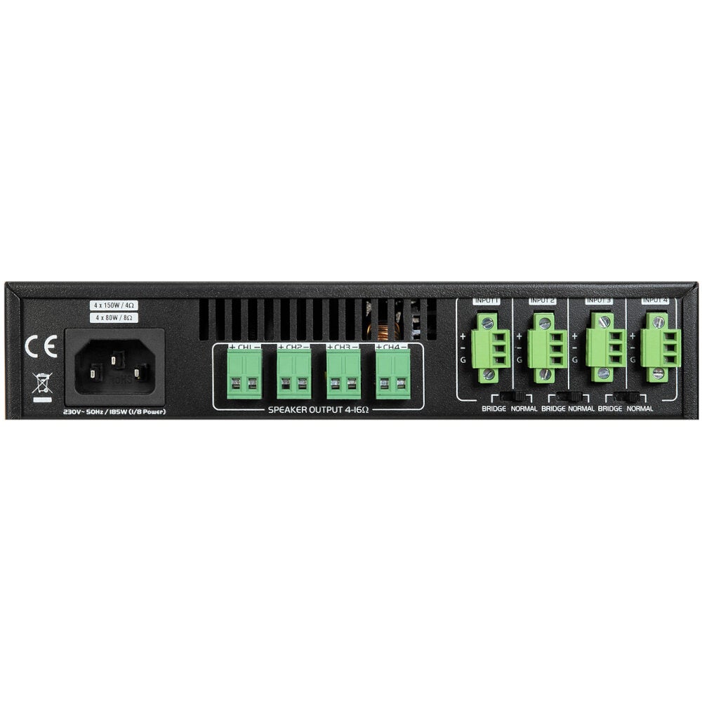Omnitronic DJP-604 4-kanaals klasse-D versterker 80 W / 8 Ohm
