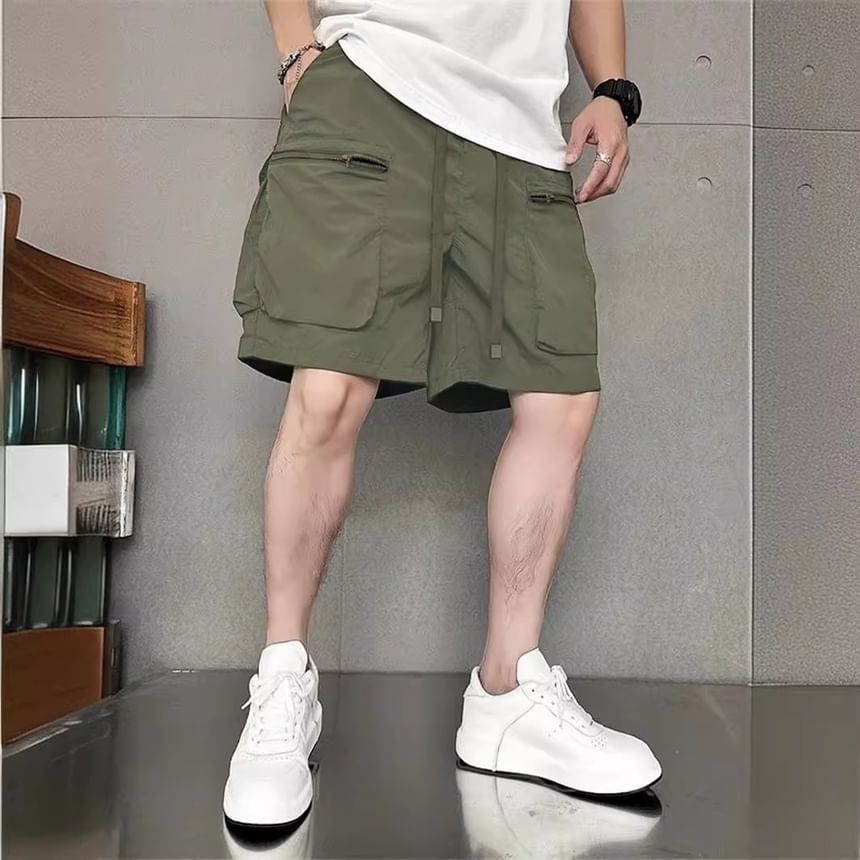 GRAYCIOUS - Mid Rise Plain Cargo Shorts