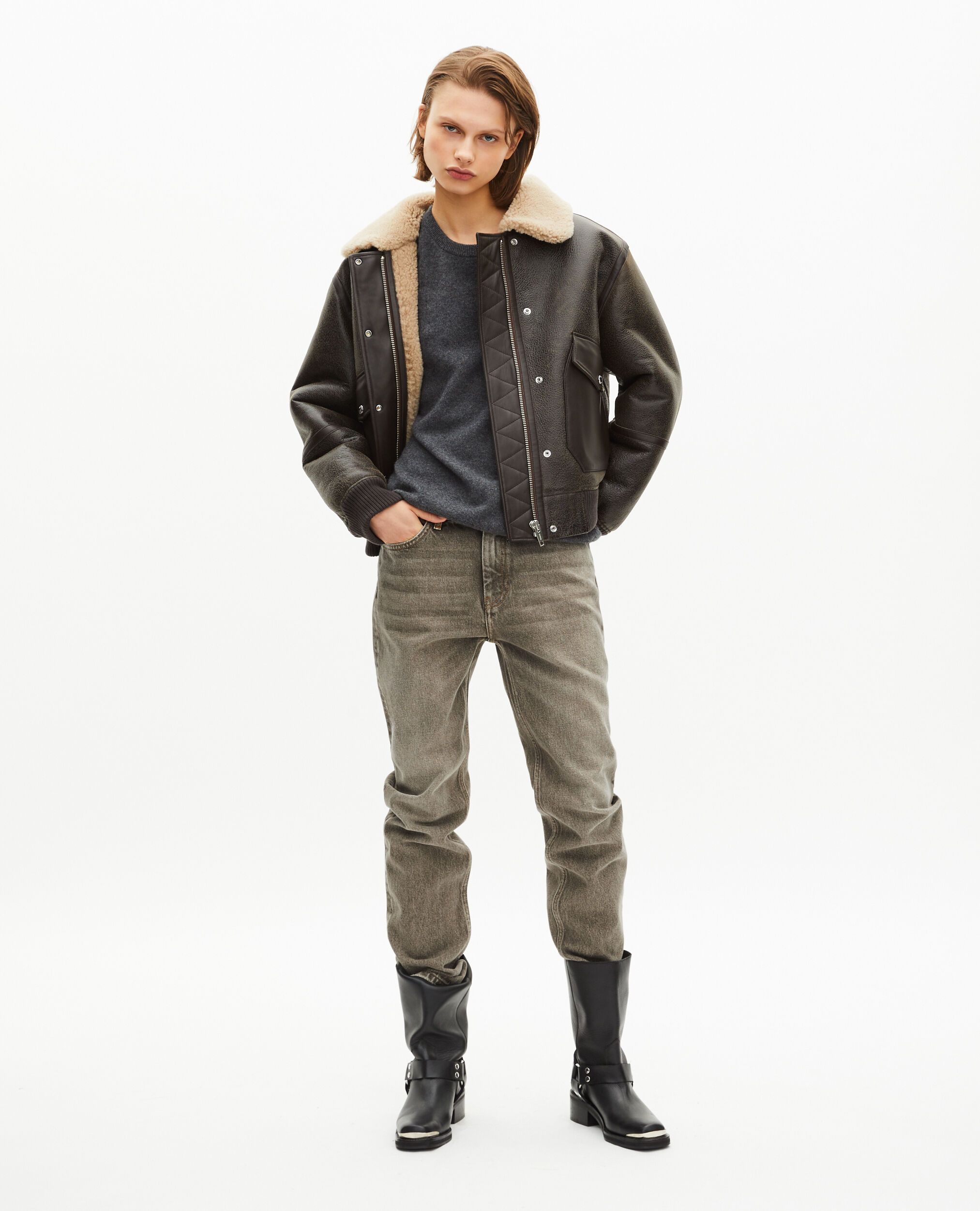 Jean large olive