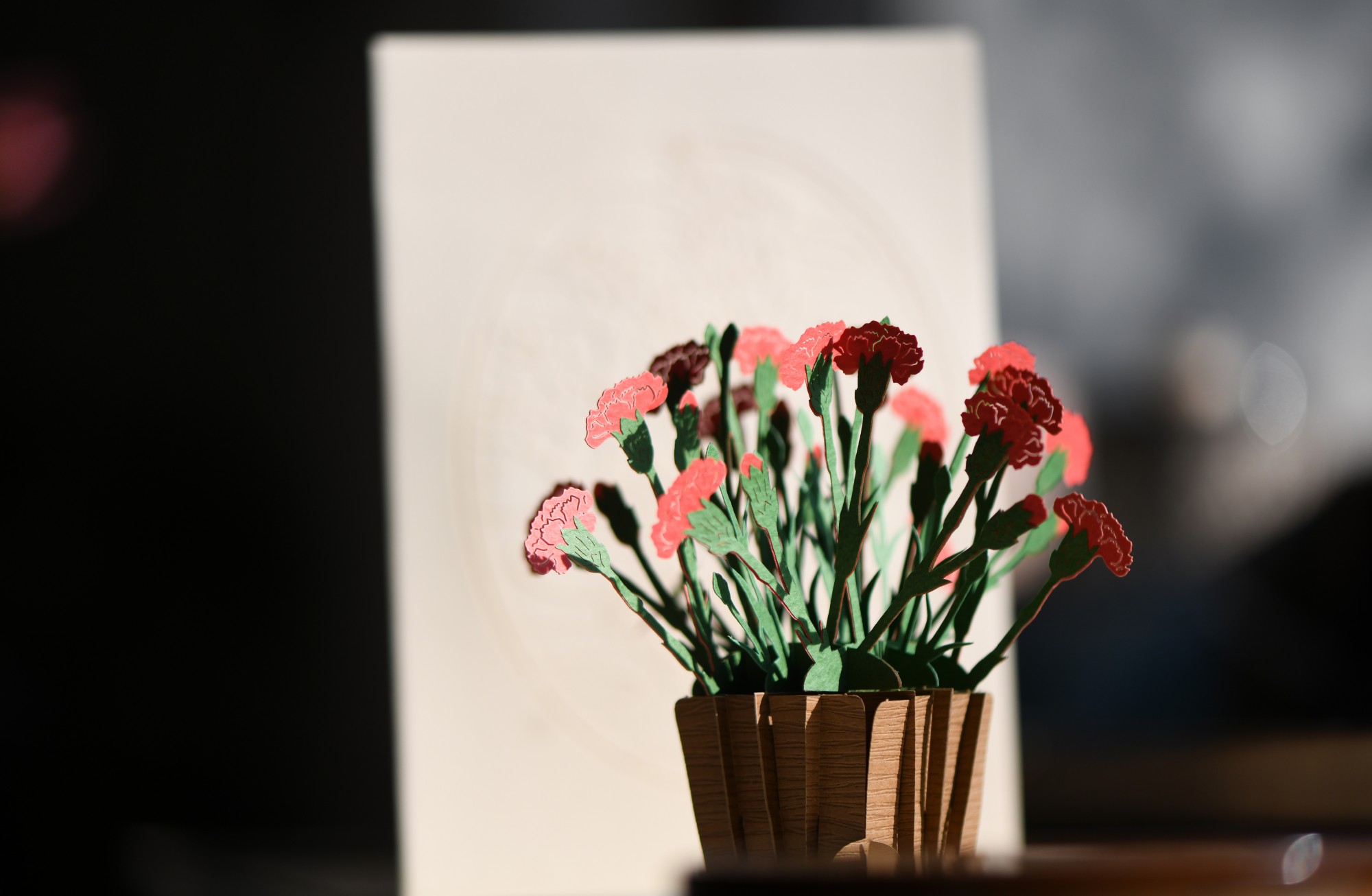 Pop-Up Karte 'Nelken', rot, L 18 cm, B 13 cm günstig bestellen