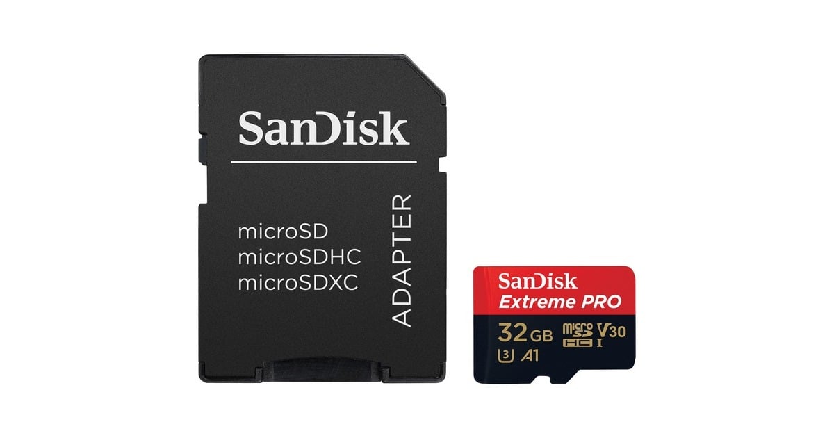 SanDiskExtreme PRO microSDHC 32 GB geheugenkaart  (UHS-I U3, Class 10, V30, A1, Incl. SD Adapter)