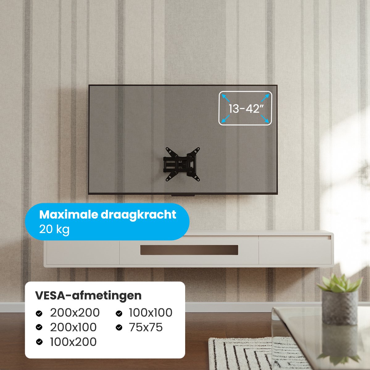 Auronic draaibaar en kantelbare TV Beugel - 13-42 inch