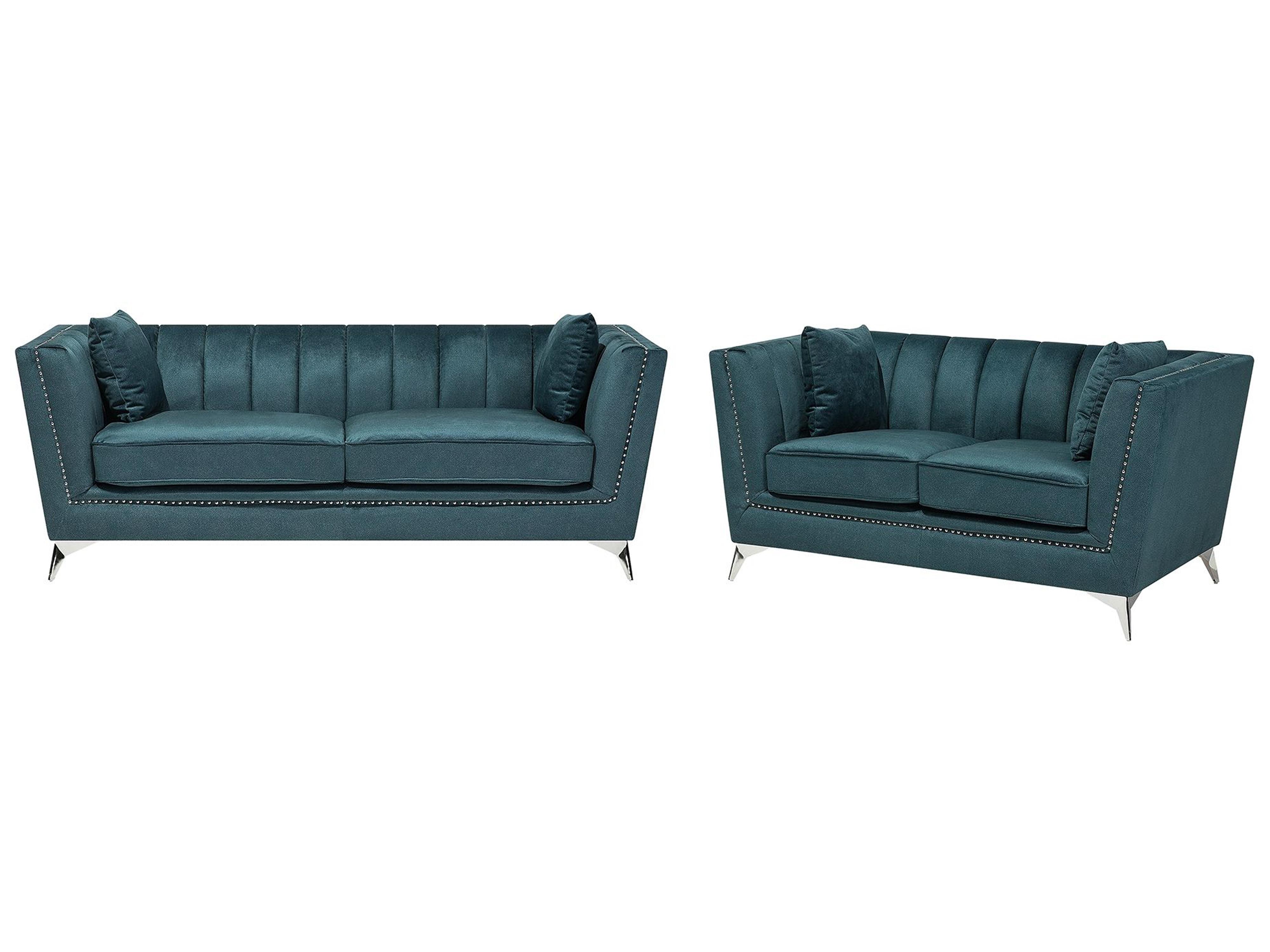 Bankenset 5-zits GAULA Fluweel Groenblauw