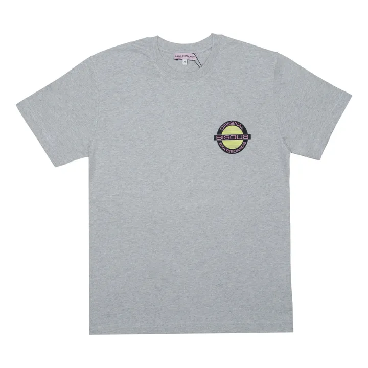 Bisous Skateboards T-shirt Circle | Gris chiné