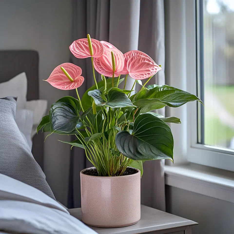 Flamingoplant - Anthurium 'Maine Pink' - Hoogte 55-70cm - ø17cm