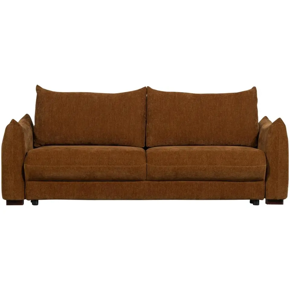 WOOOD Jonne 3-Zits Slaapbank - Chennile - Bruin - 92x233x105