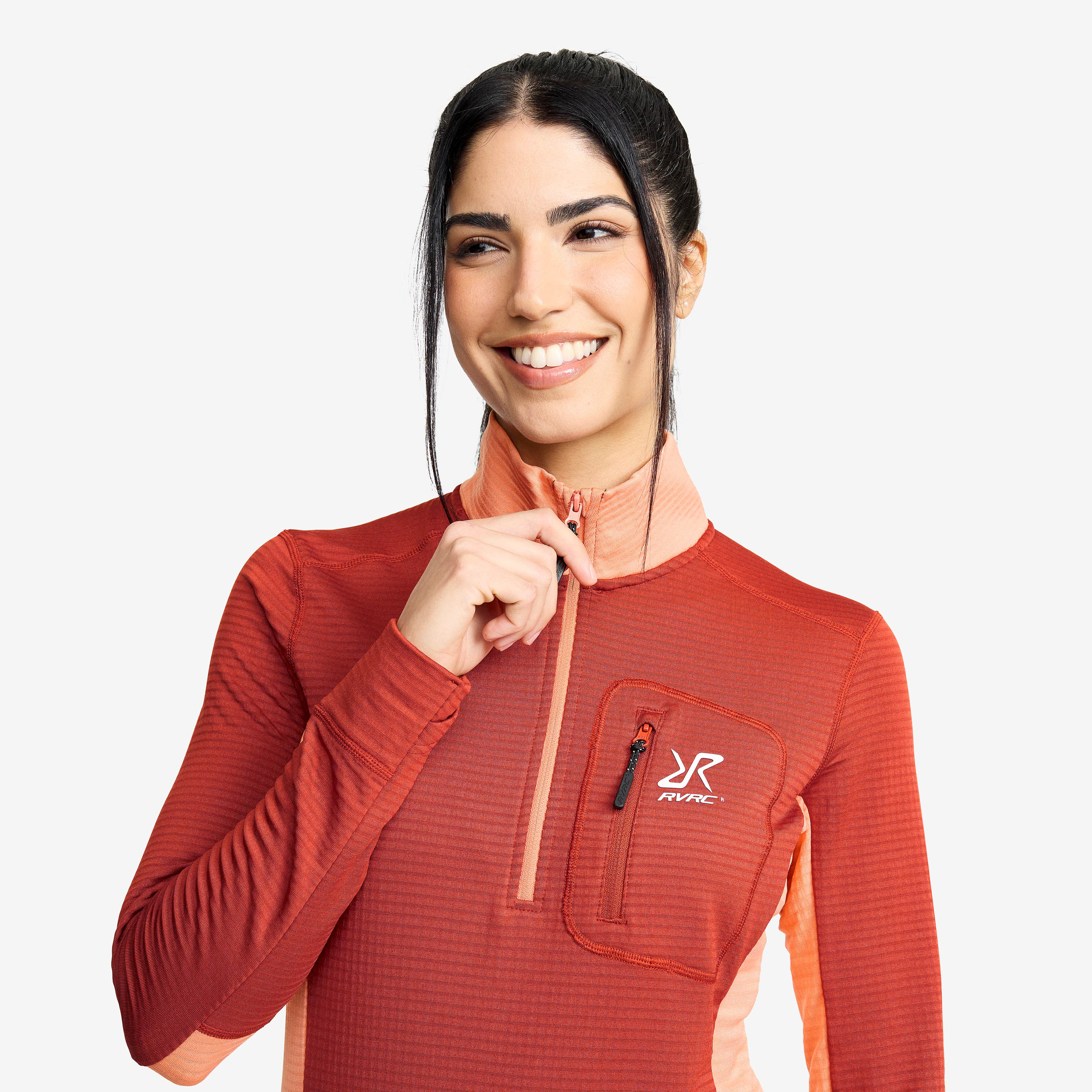Waffle Half-zip Fleece  Dame Cinnabar