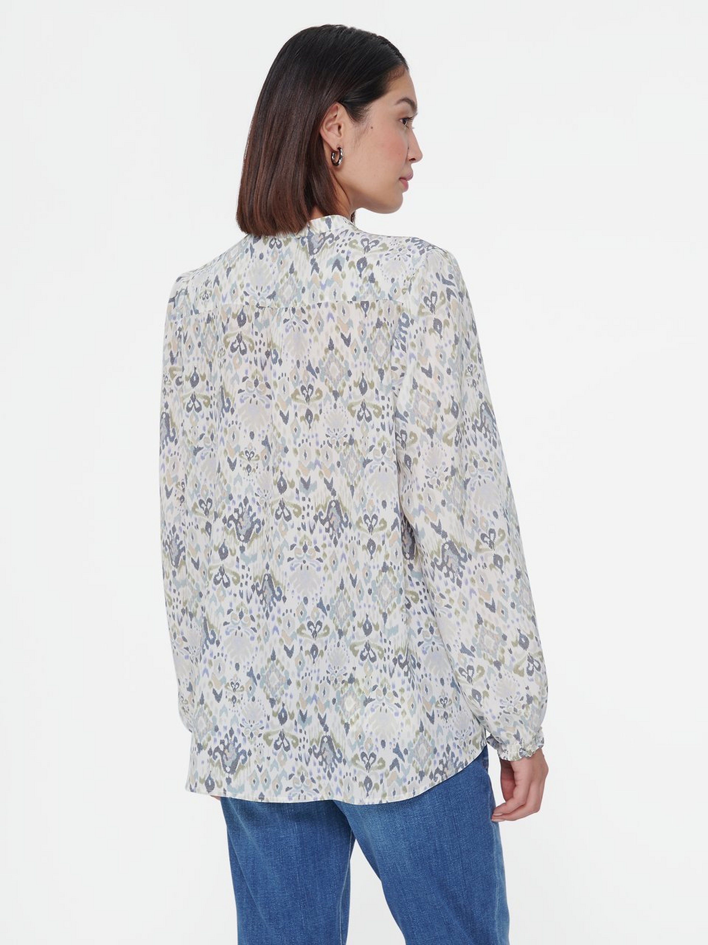 Seiden-Bluse mit Stehkragen