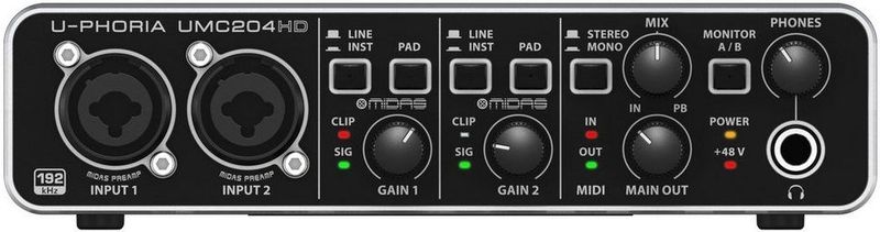 Audio Interface - 2x4 USB2.0 - Zwart - Professionele Audiokwaliteit