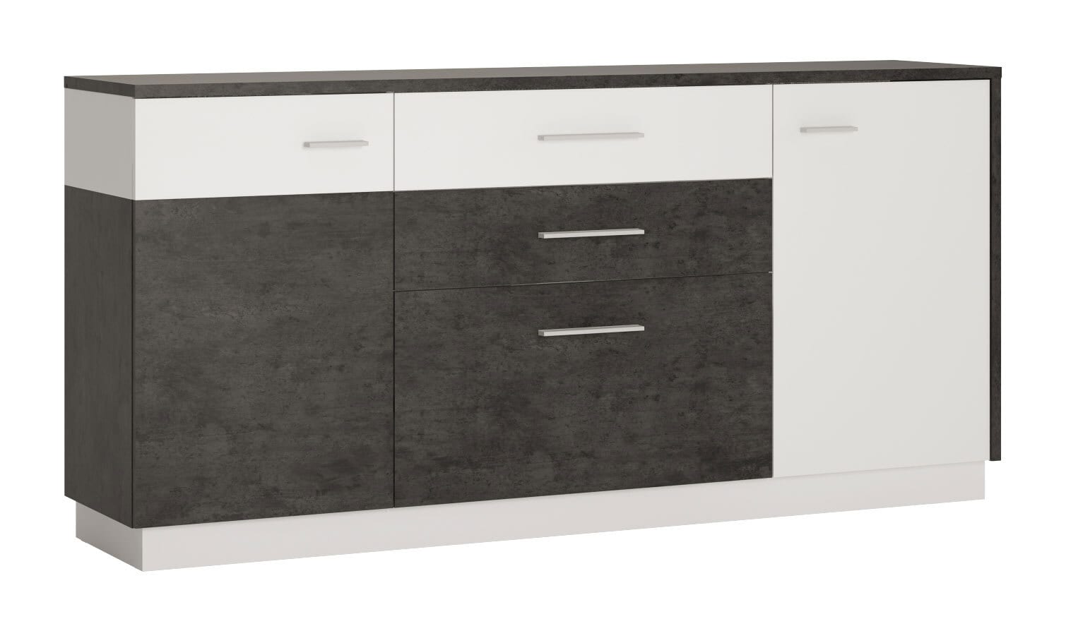 Sideboard Zingaro Loft dunkel/Alpinweiß 183 x 88 x 40 cm