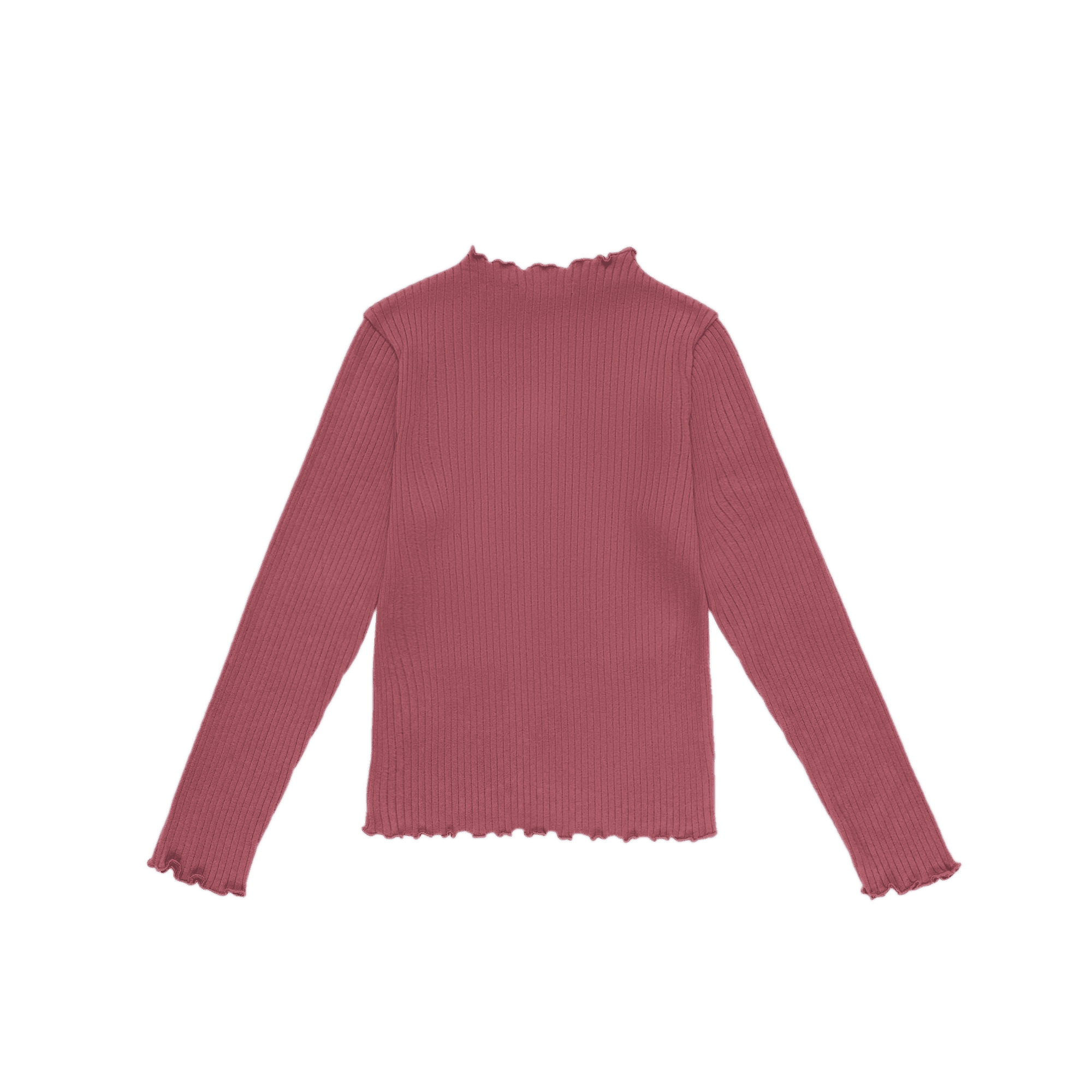 BETSY - Tee-shirt col montant côtelé en coton | Violet