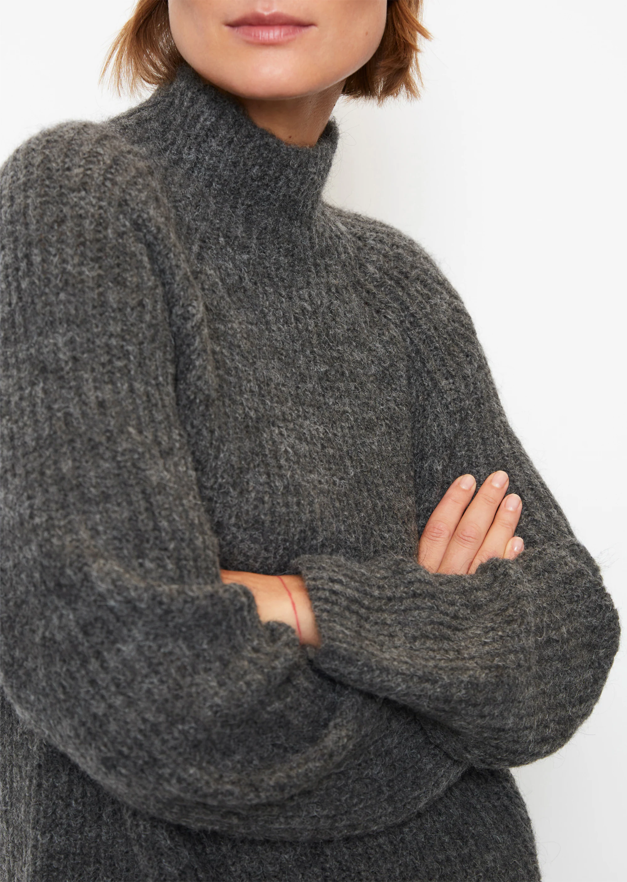 Pullover looseaus flauschigem Schurwolle-Alpakawolle-Mix