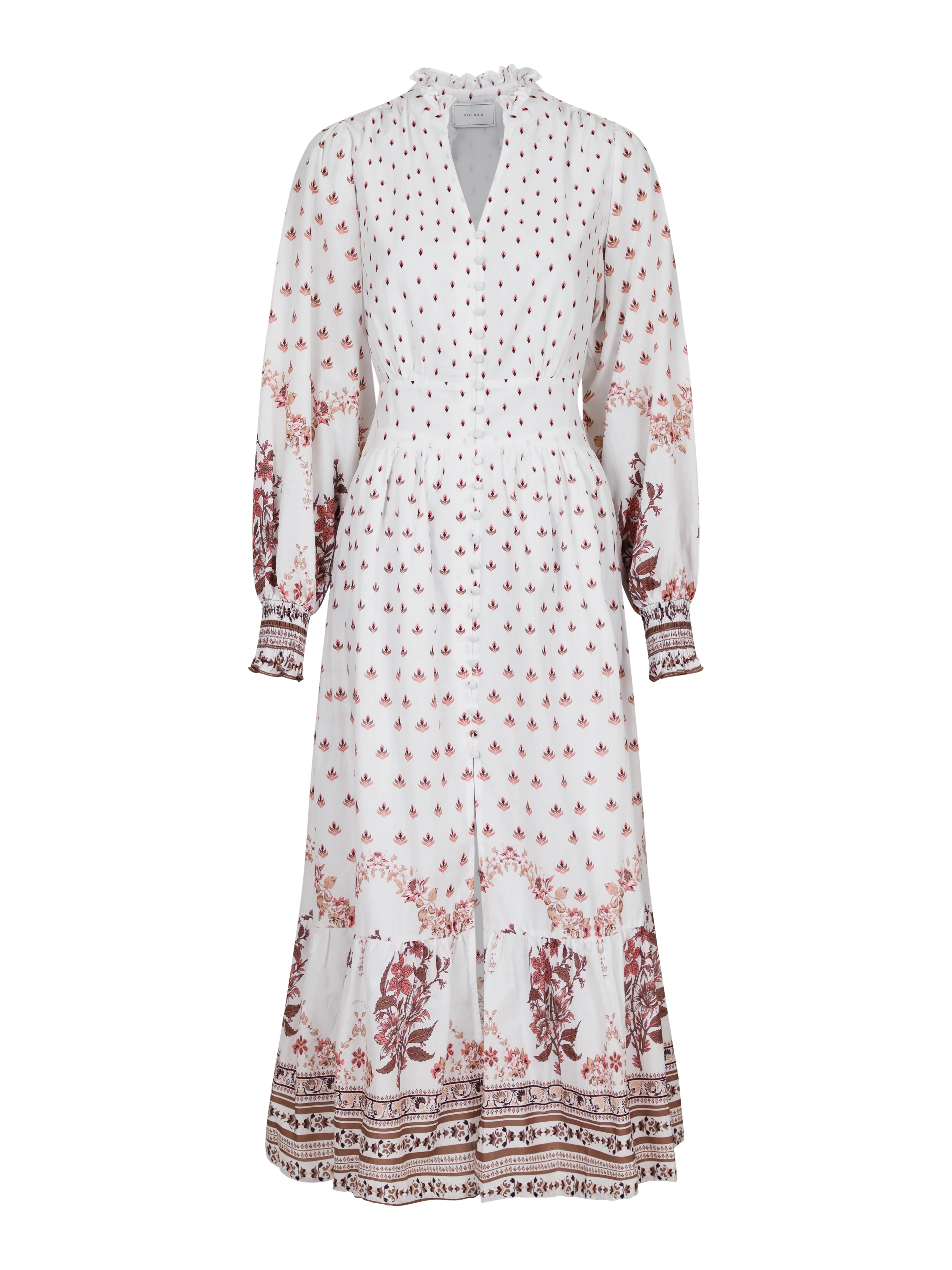 Neo Noir  Anabel Floral Border kjole - Rose