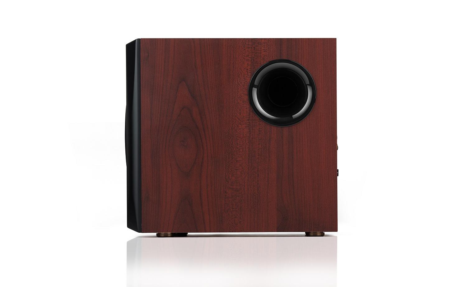 Regallautsprecher Paar S350DB mit Subwoofer Braun<br>Aktive 2.1 Lautsprecher mit Subwoofer und Bluetooth
