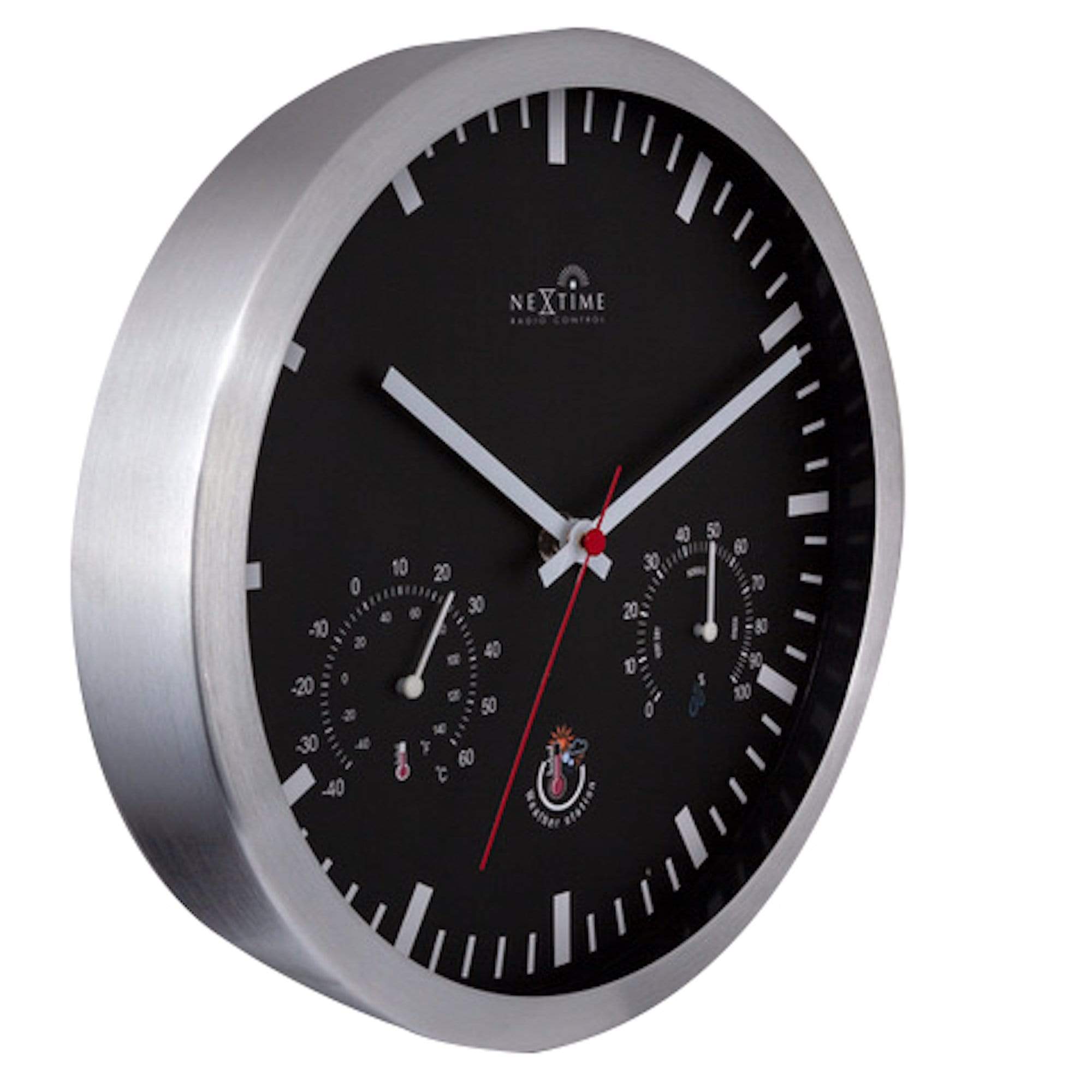 NeXtime - NeXtime - Stationsklok met weerstation - 25cm -