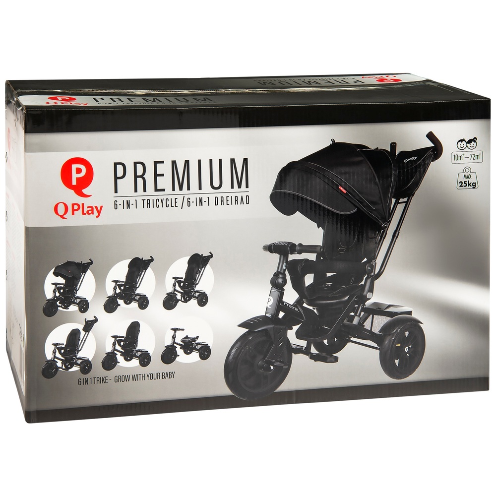Play Premium 6-in-1 Dreirad Schwarz