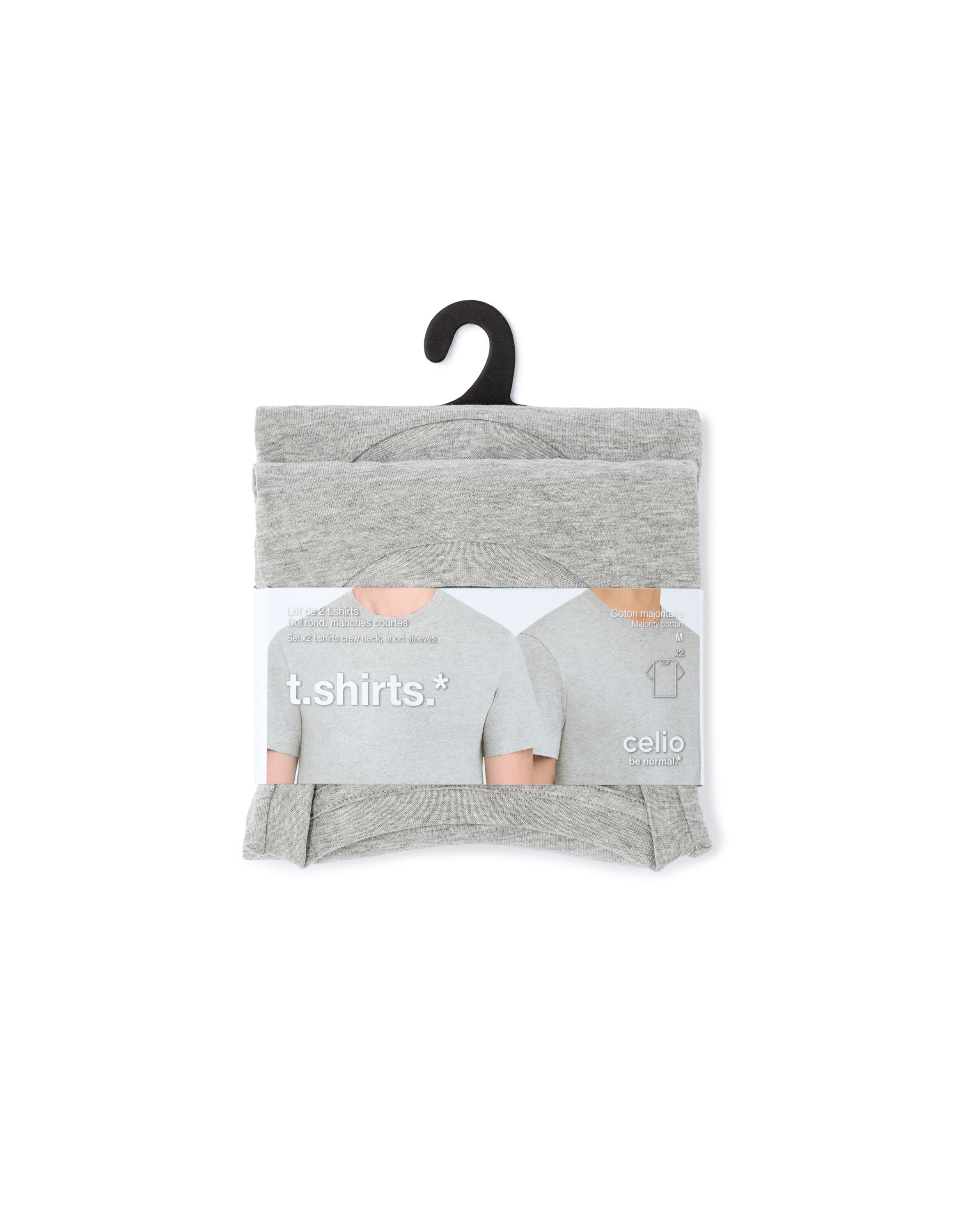 Lot de 2 t-shirts en jersey - gris chiné