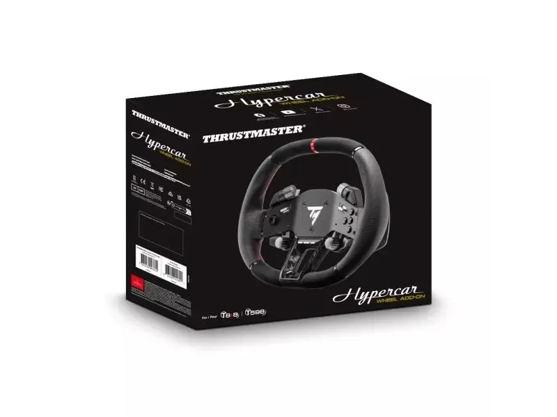 Thrustmaster Hypercar Wheel Add-On, Rat, PC, PlayStation 4, PlayStation 5, Xbox, Xbox One, Sort, Sølv, Alcantara, Læder, Thrustmaster T818, T598, Windows 10, Windows 11