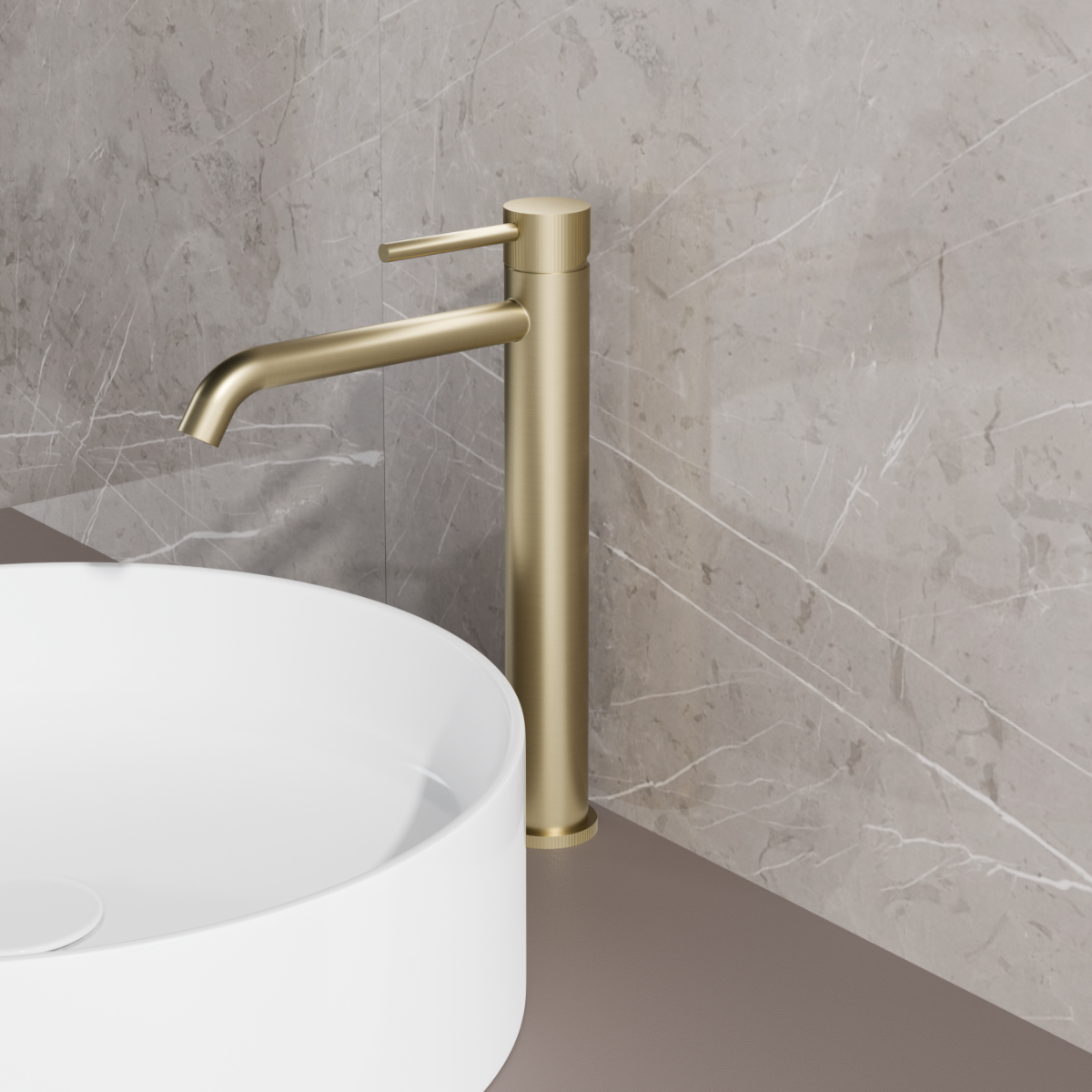 Best Design High End Nancy verhoogde wastafelkraan goud mat