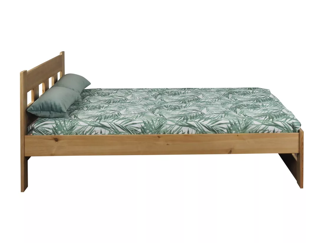 Lit 160x200 en bois Bond, couleur chêne