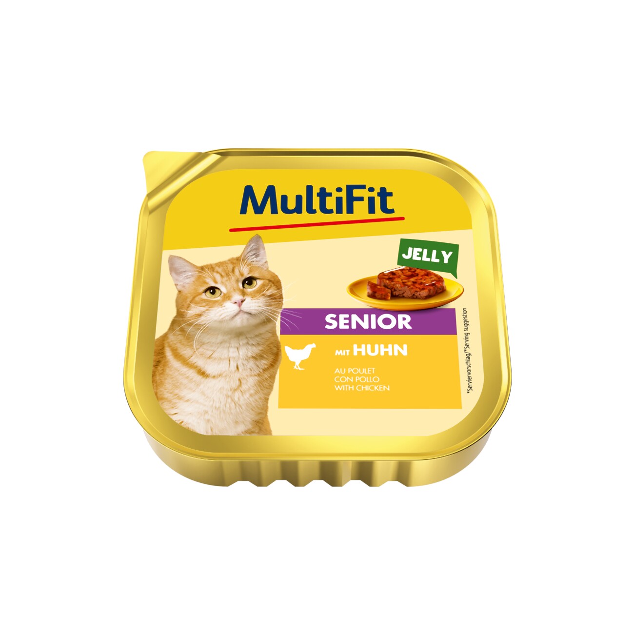 MultiFit Nassfutter Katze Senior, in Gelee, Huhn 16x100 g