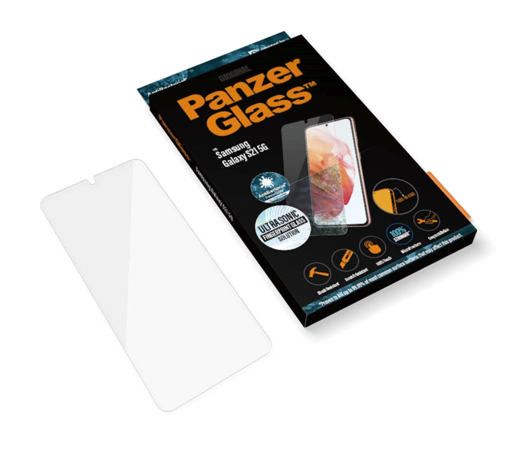 Samsung Galaxy S21 5G Antibakterielle Panzer Glas Displayschutz Case Friendly (7269)