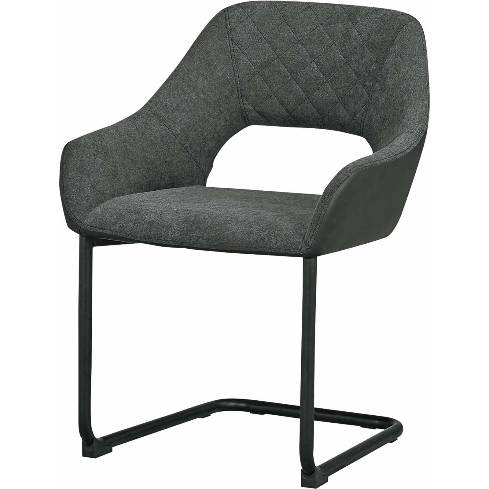 Stuhl Genf Stoff grau PU schwarz