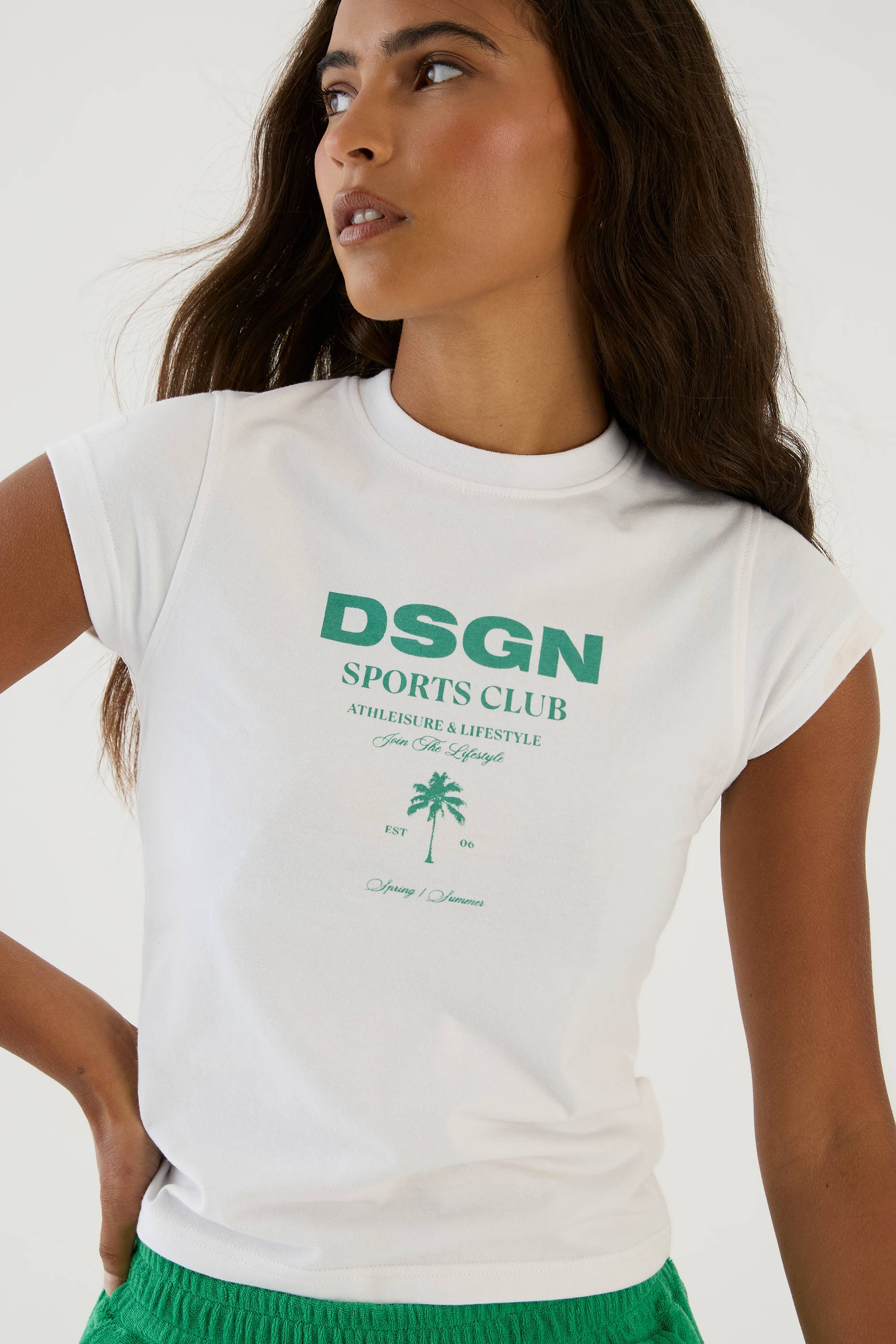 T-shirt Ajusté Imprimé Palmiers Dsgn Studio