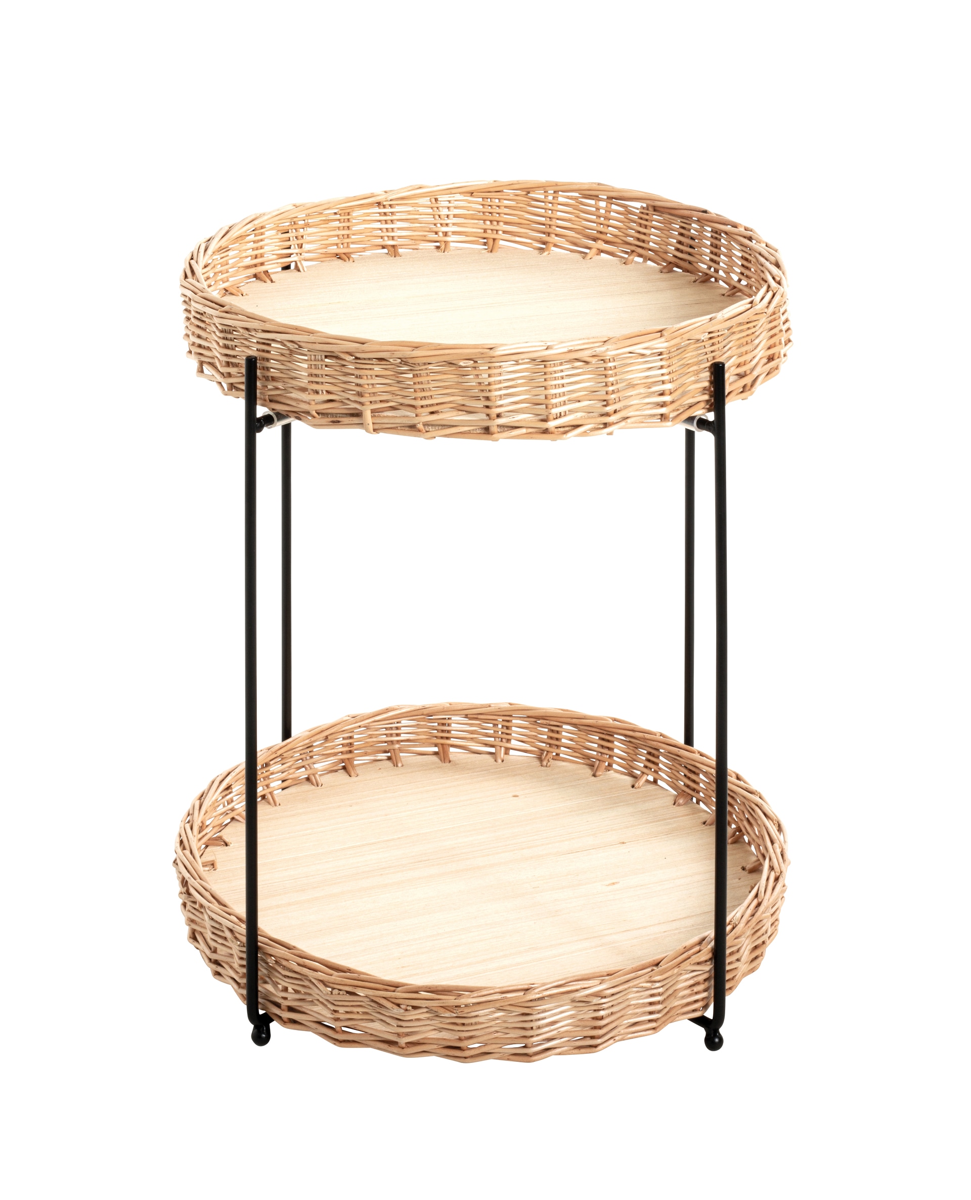 Beistelltisch ø 42 cm natur/schwarz
