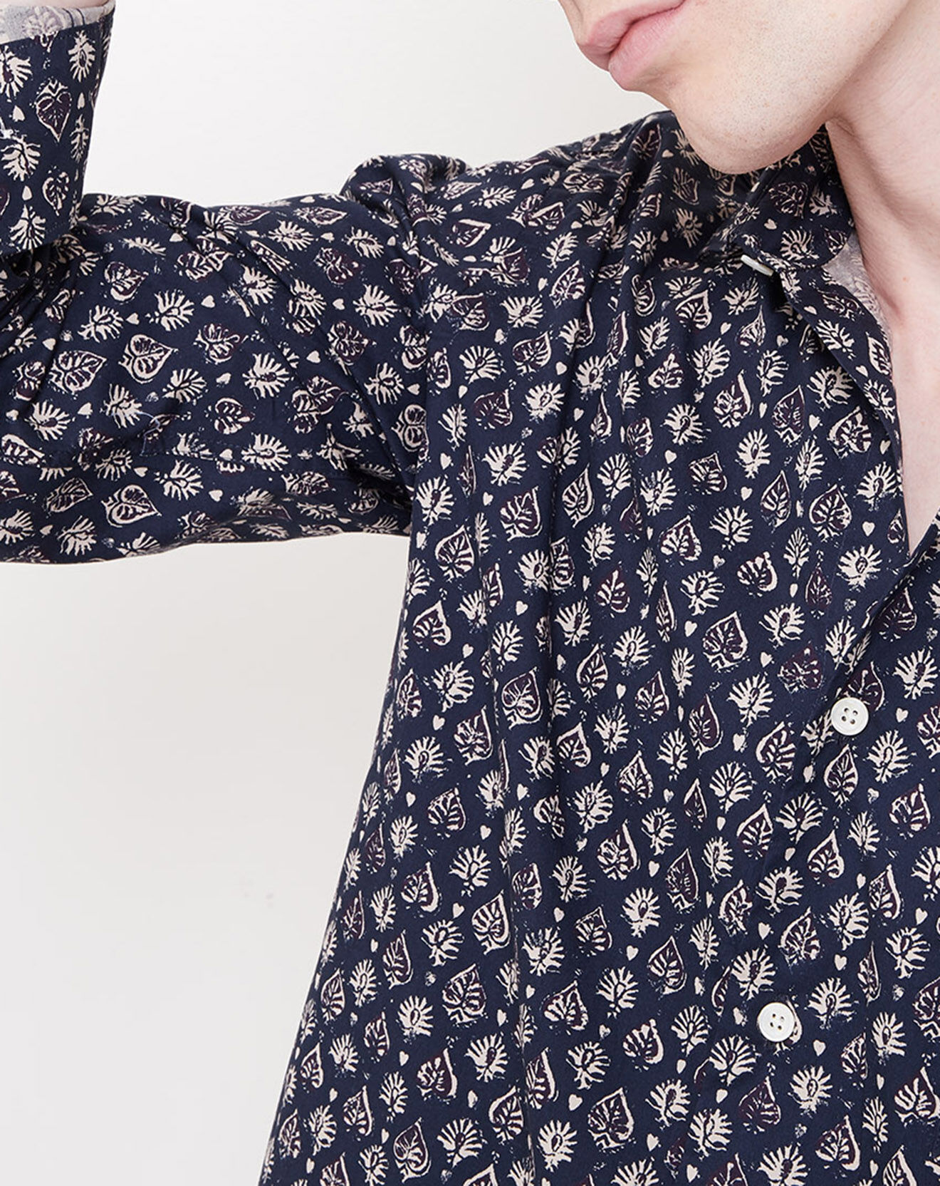 Hartford Chemise Regular Penn imprimée bleu marine