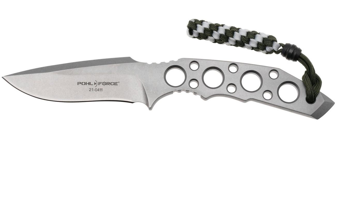 Pohl Force Charlie Three Gen 2, 6111, Stonewashed D2, vaststaand mes