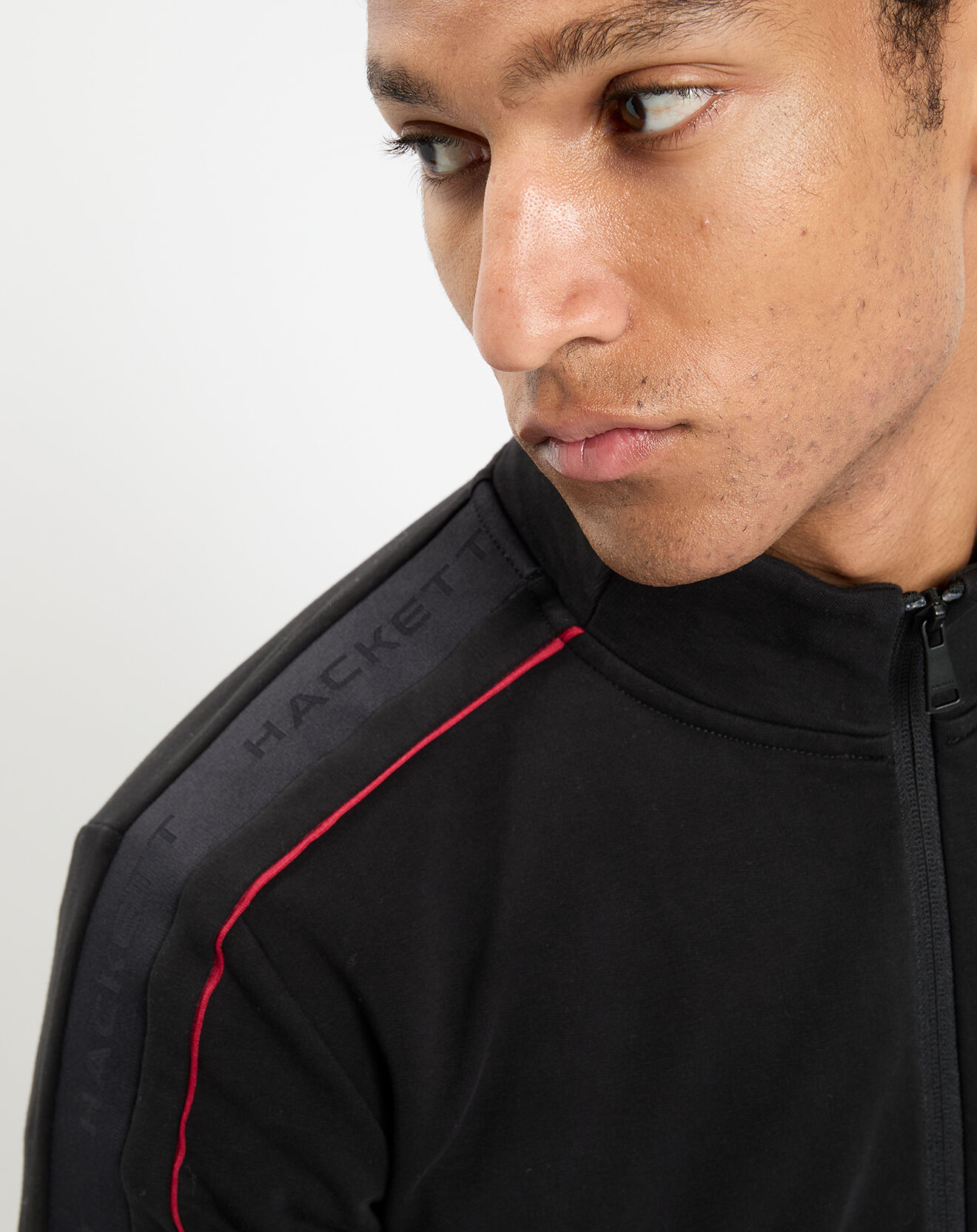 Hackett London Sweat zippé col montant noir
