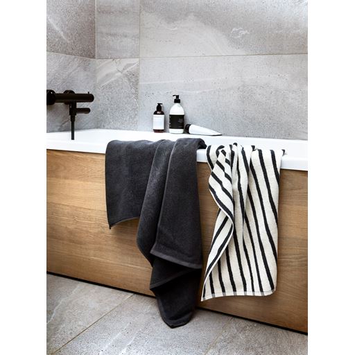 Høie Everyday Stripe Håndklæde, Antracit, 70x140 cm