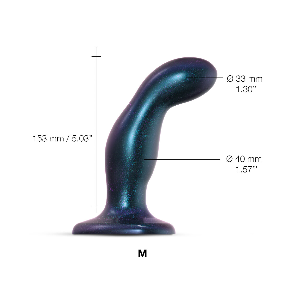 STRAP-ON-ME<br>Plug vibratório metálico em formato de cobra tamanho M
