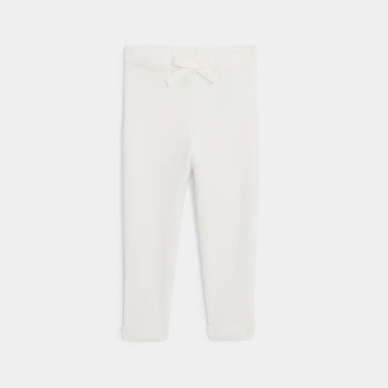 Legging maille tricot blanc bébé fille Blanc