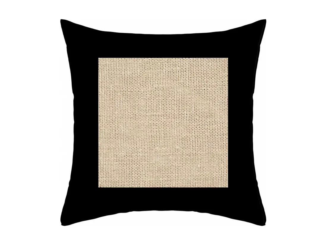 Coussin en coton lavé 40x40 cm JUTE noir, par Soleil d'Ocre