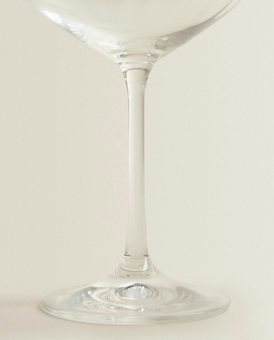 TAÇA DE VINHO DE CRISTAL BOÊMIO COM EFEITO ONDULADO