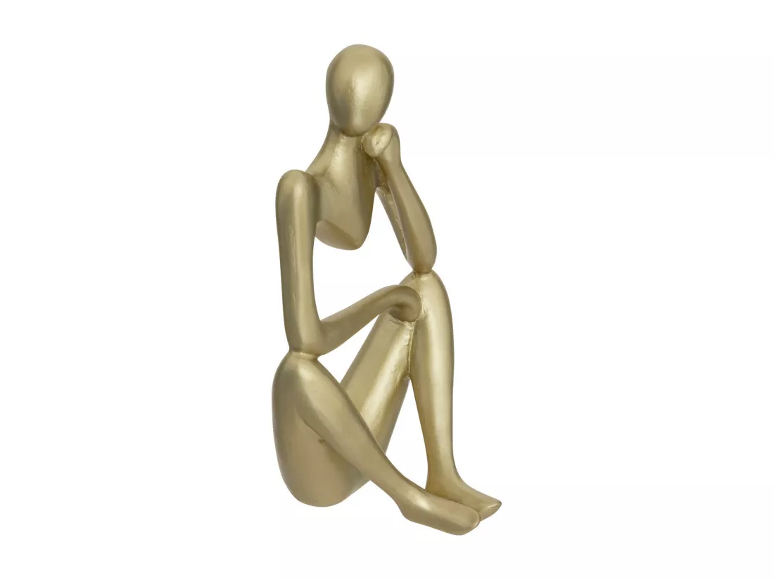 Objet déco Lot de 3 Statuettes Femme en résine dorée H 17 cm