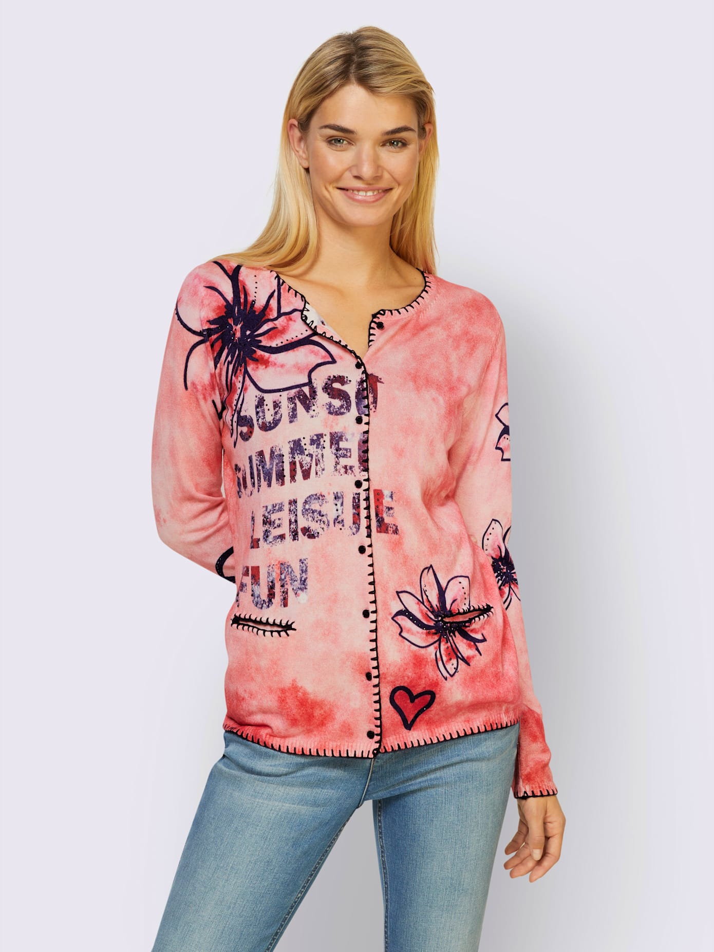 Veste en tricot veste à joli imprimé