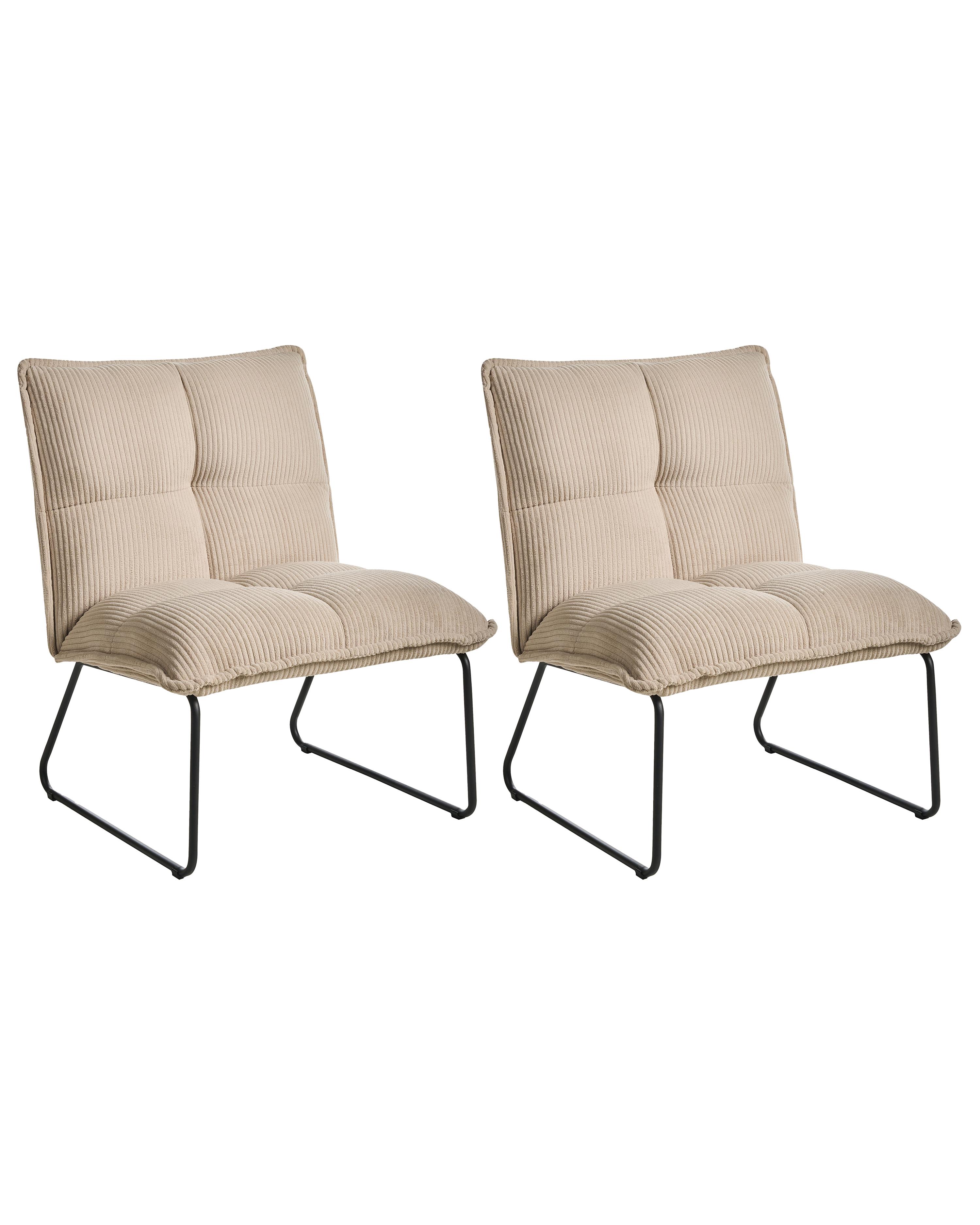 Set van 2 fauteuils BJASTA Corduroy Beige