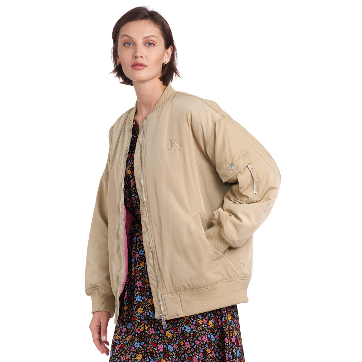 Jonas Nielsen Damen Bomberjacke mit Reißverschluss beige