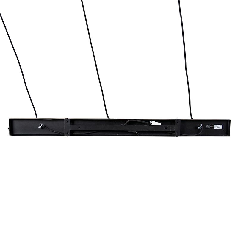 Vintage hanglamp zwart met messing langwerpig 3-lichts - Kayleigh