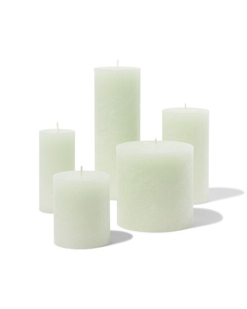 bougies rustiques vert clair